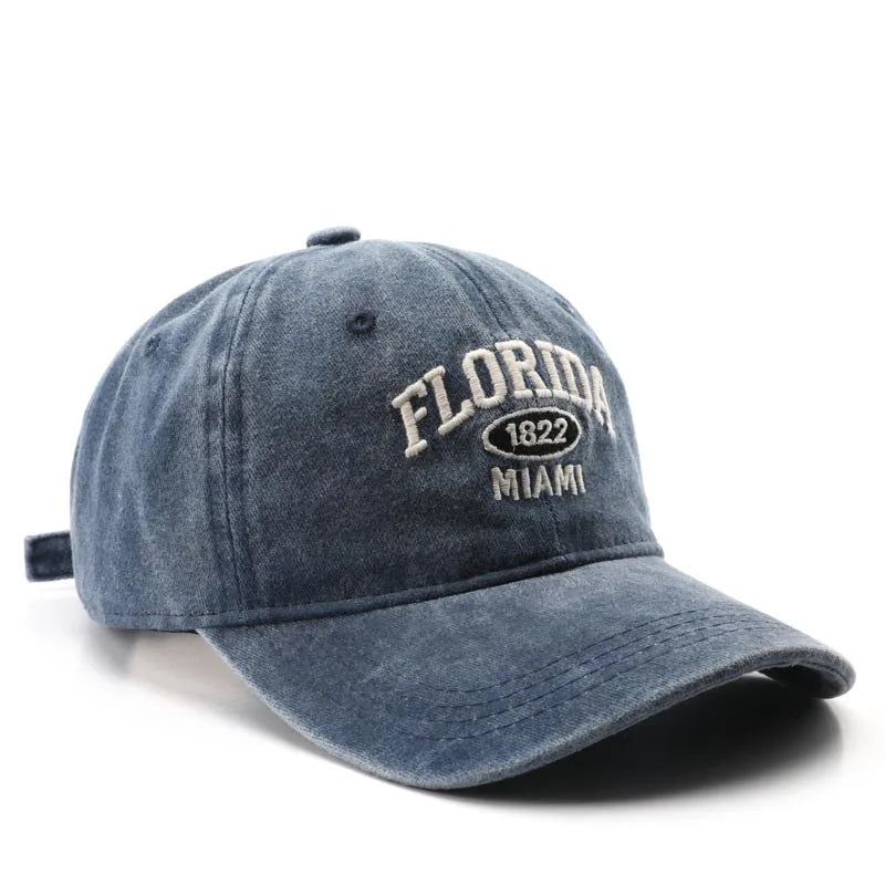 HAT - Vintage Baseball Cap for Men Women FLORIDA Embroidery