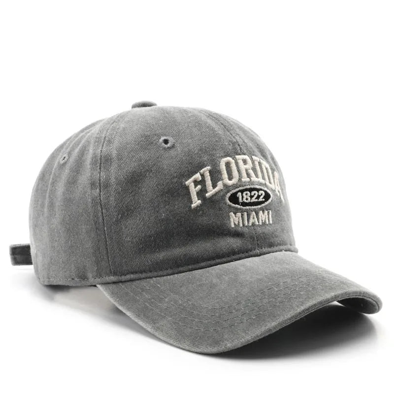 HAT - Vintage Baseball Cap for Men Women FLORIDA Embroidery