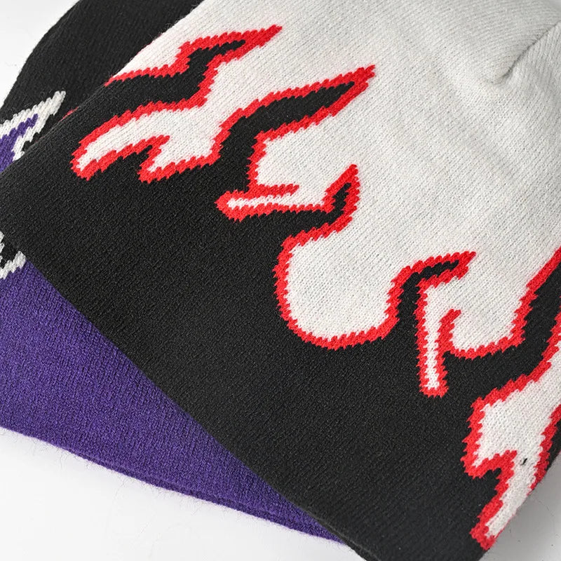 BEANIE (Graphic)- Hip Hop Fire Knitted Beanies unisex good for cold weather