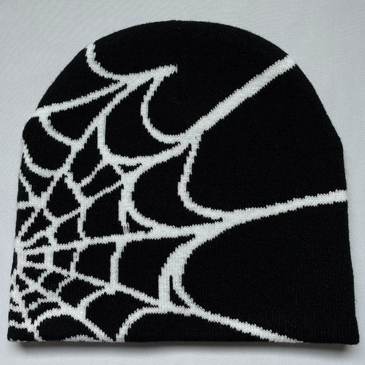 BEANIE (Graphic) - Warm multicolor winter spider web beanie