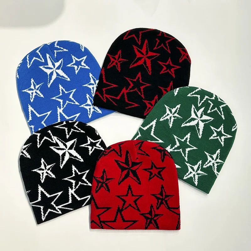 BEANIE (Graphic) - Vintage Woolen Hip Hop Star Print Beanie