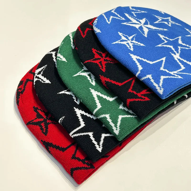 BEANIE (Graphic) - Vintage Woolen Hip Hop Star Print Beanie