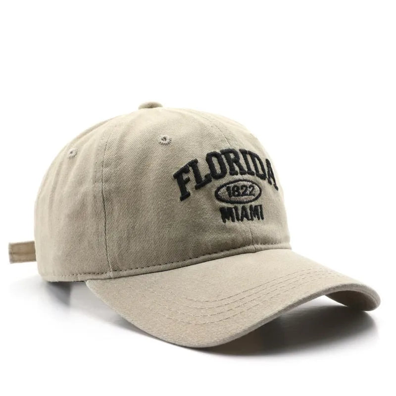 HAT - Vintage Baseball Cap for Men Women FLORIDA Embroidery