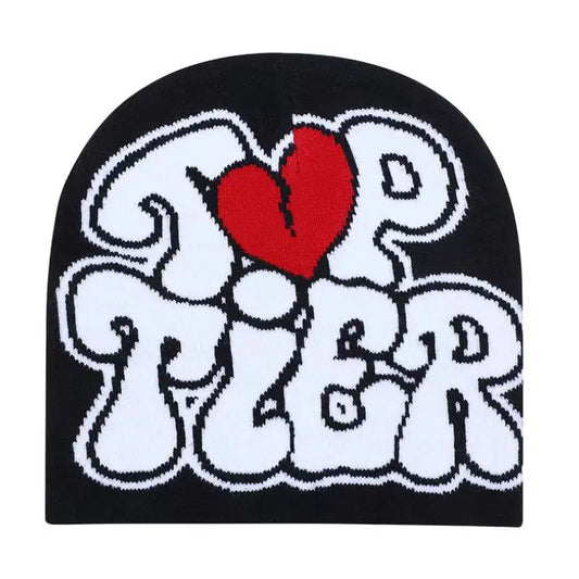 BEANIE (Graphic) - Y2K Jacquard Letter top tier beanie for the winter