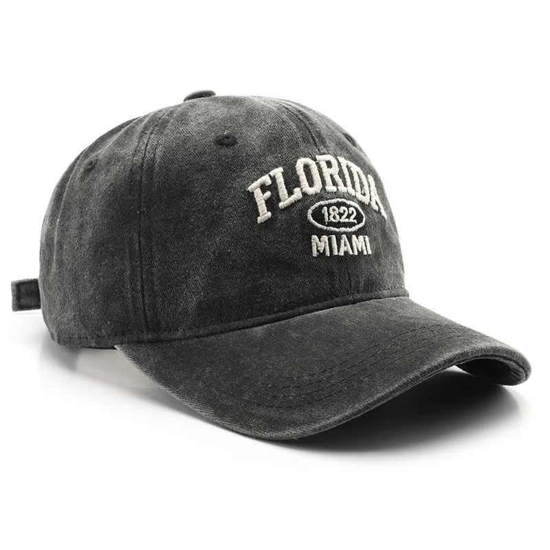 HAT - Vintage Baseball Cap for Men Women FLORIDA Embroidery