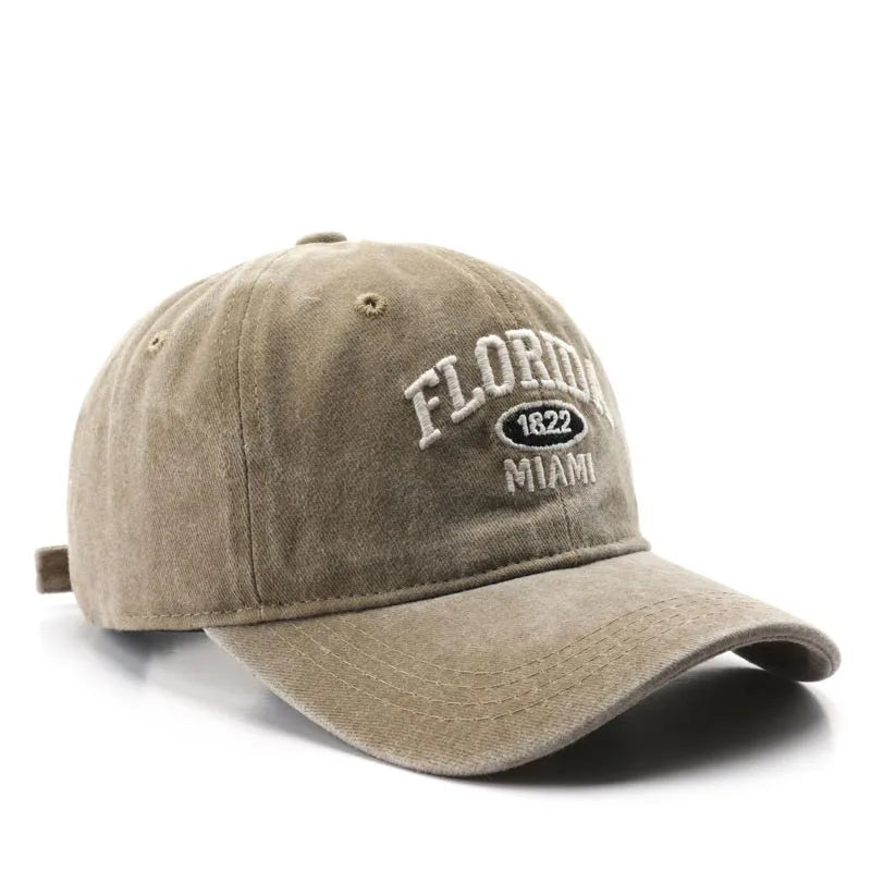 HAT - Vintage Baseball Cap for Men Women FLORIDA Embroidery