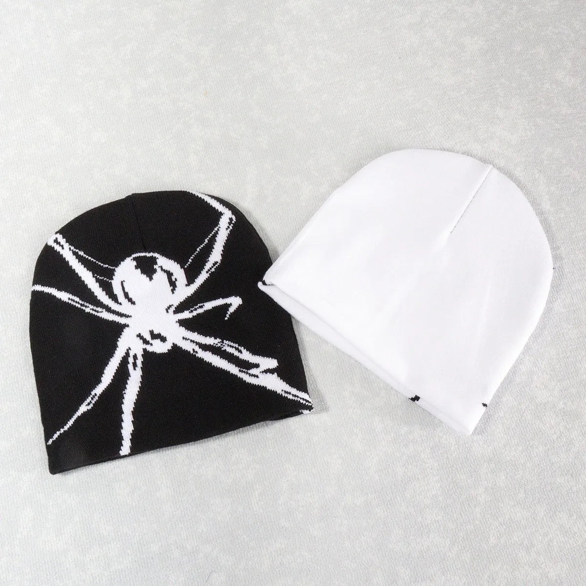 BEANIE (Graphic) - spider patterned jacquard knitted hat suitable for cold