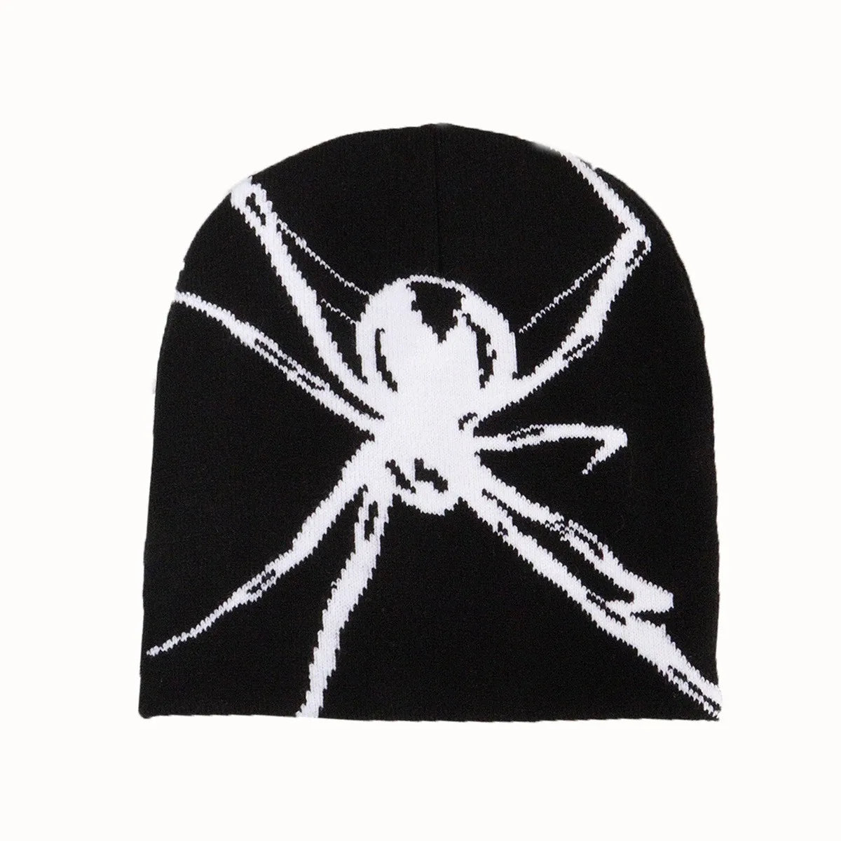 BEANIE (Graphic) - spider patterned jacquard knitted hat suitable for cold