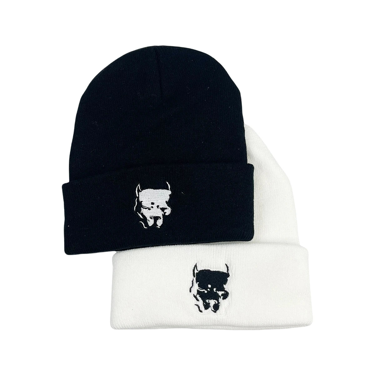 BEANIE (Graphic) - Embroidery bulldog Elasticity Beanies Fashion Knitted comfortable Pullover Hat