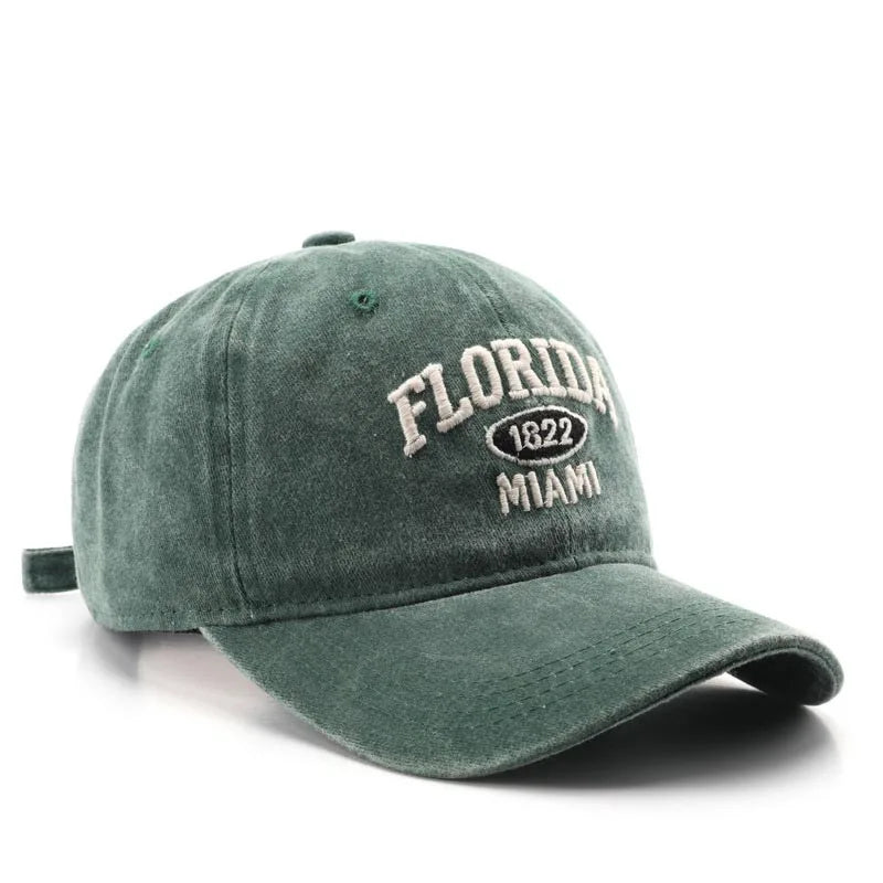 HAT - Vintage Baseball Cap for Men Women FLORIDA Embroidery