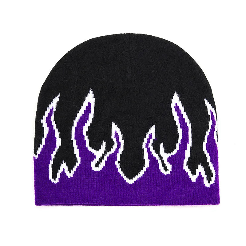 BEANIE (Graphic)- Hip Hop Fire Knitted Beanies unisex good for cold weather