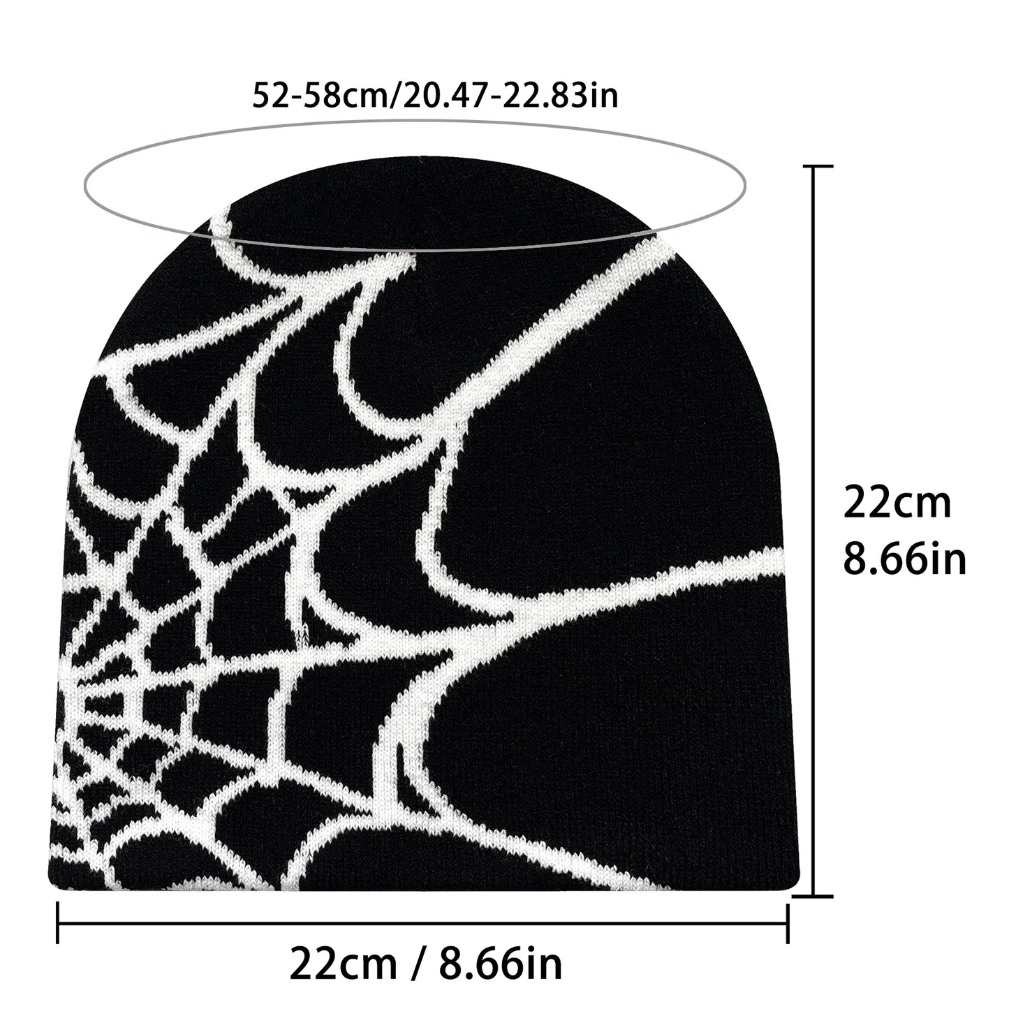 BEANIE (Graphic) - Warm multicolor winter spider web beanie