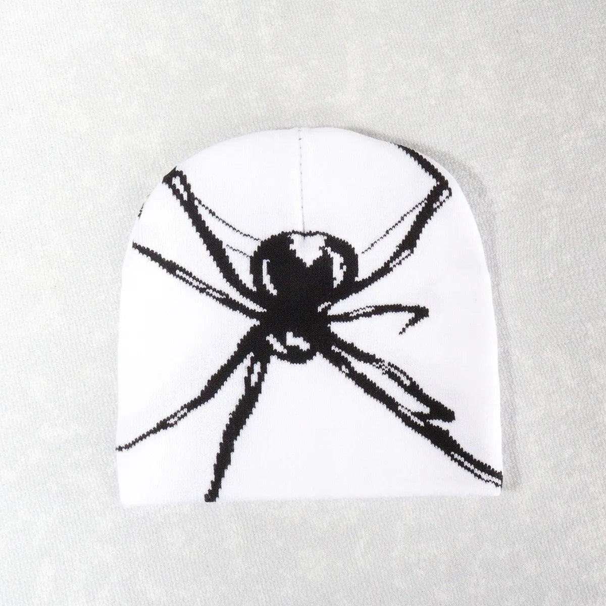 BEANIE (Graphic) - spider patterned jacquard knitted hat suitable for cold