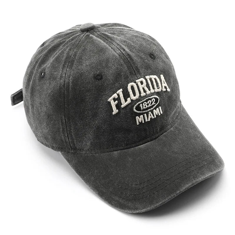 HAT - Vintage Baseball Cap for Men Women FLORIDA Embroidery