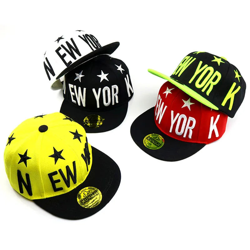 FLAT BRIM - SMALL CHILD Baseball Cap For Boys Girls NEW YORK