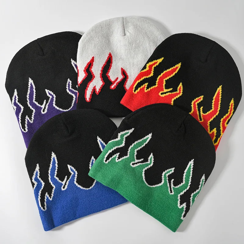 BEANIE (Graphic)- Hip Hop Fire Knitted Beanies unisex good for cold weather