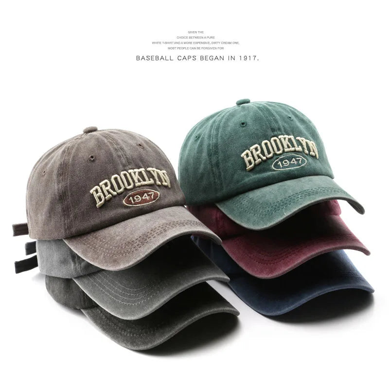 HAT - Vintage Brooklyn Letter Embroidery Baseball Caps