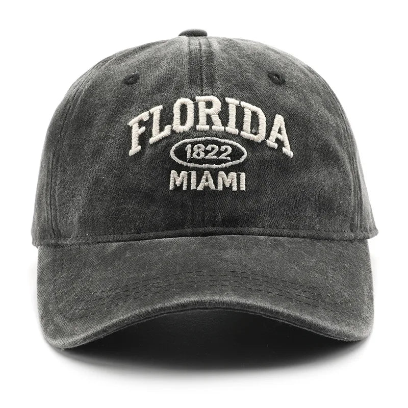 HAT - Vintage Baseball Cap for Men Women FLORIDA Embroidery