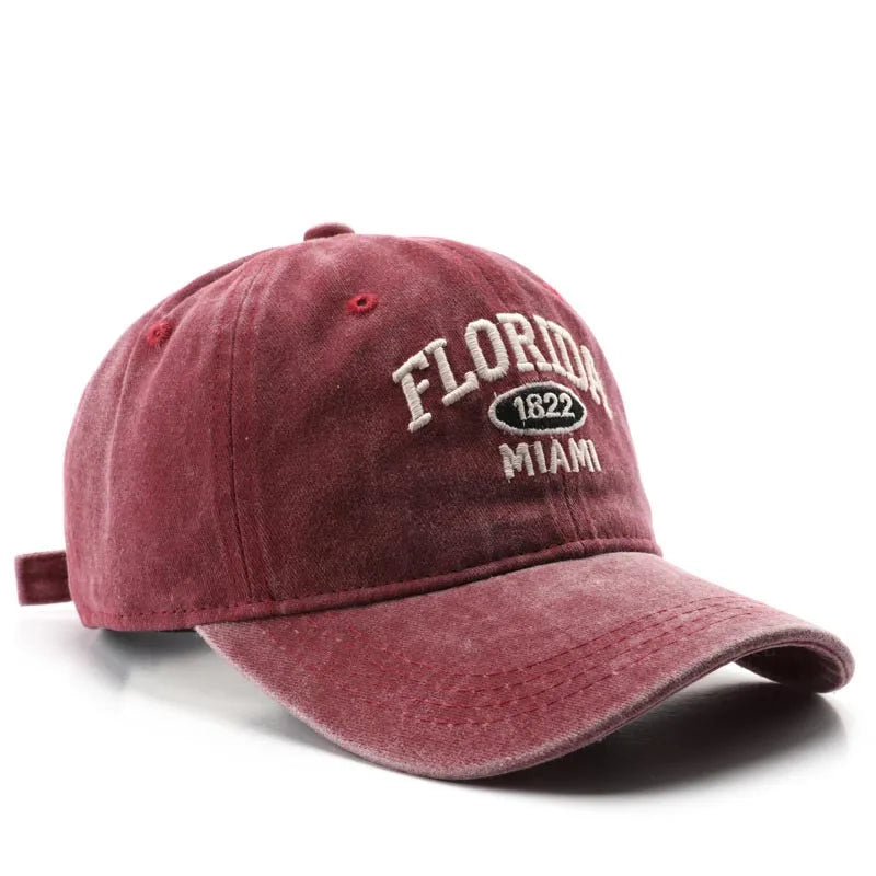 HAT - Vintage Baseball Cap for Men Women FLORIDA Embroidery