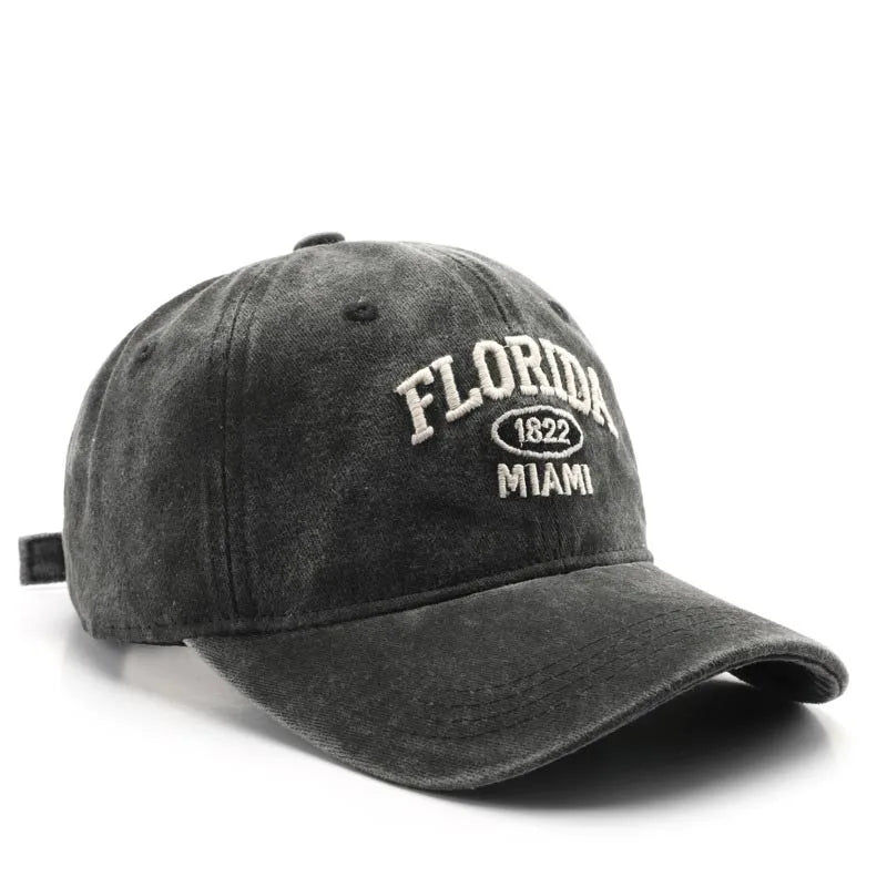 HAT - Vintage Baseball Cap for Men Women FLORIDA Embroidery