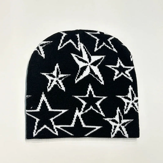 BEANIE (Graphic) - Vintage Woolen Hip Hop Star Print Beanie