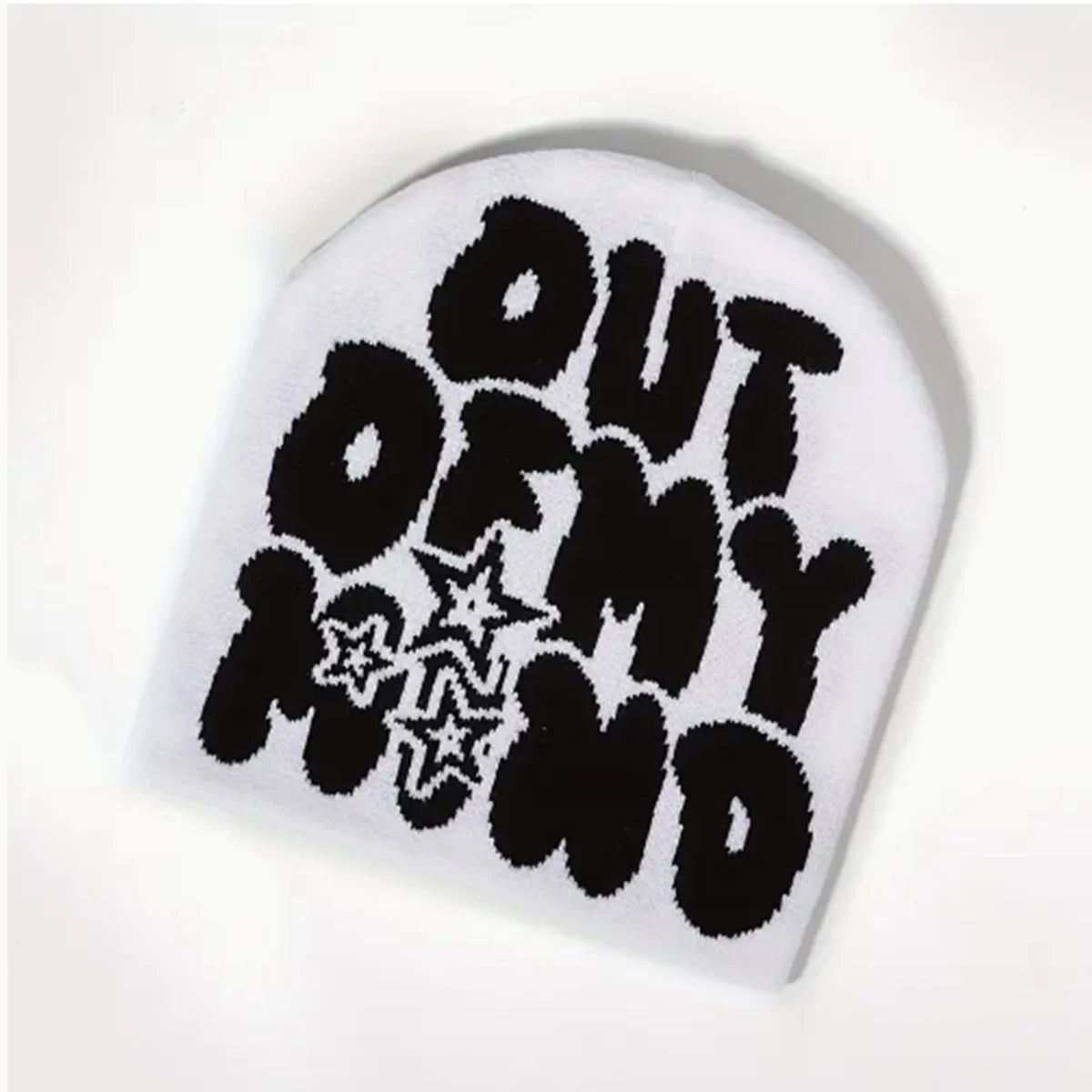 BEANIE (Graphic) - OUT OF MY MIND Jacquard Knit beanie